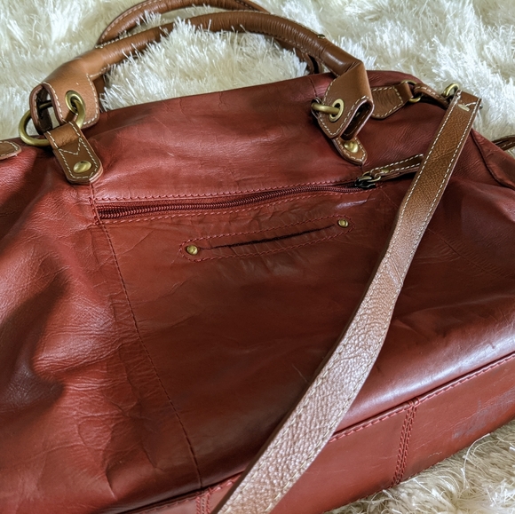NWOT Nino BOSSI Genuine Leather Red Hobo Bag - Picture 3 of 4
